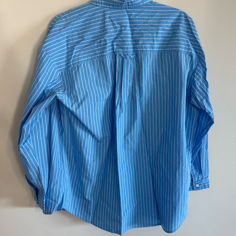 NWT Blue Striped Oversized Buttondown Shirt - Picture 8 of 8